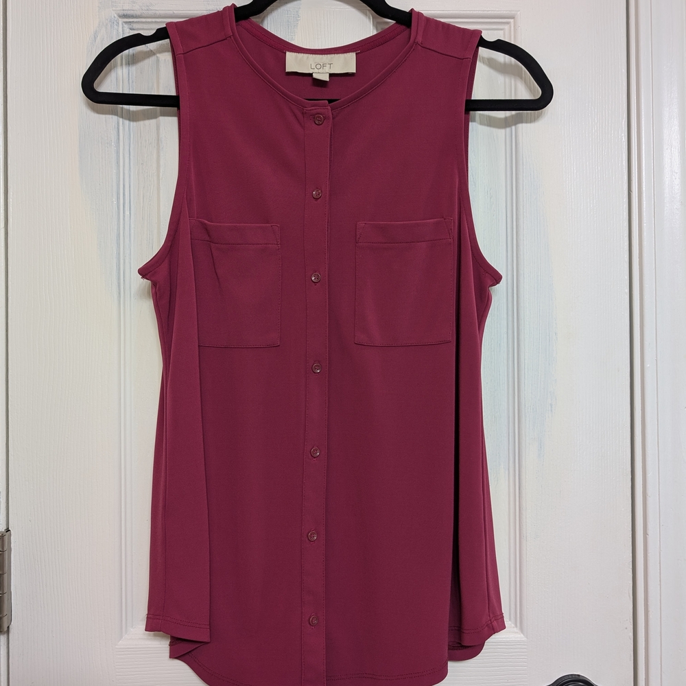 LOFT Women's Sleeveless Pink Top